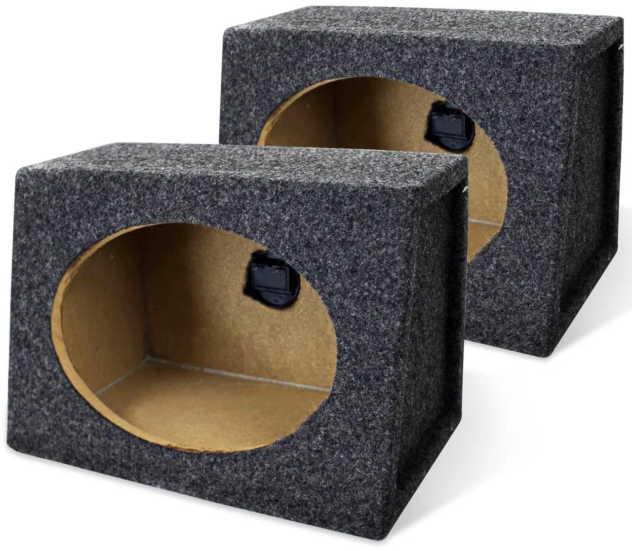 Main image of QPower 2-Pack 6x9 Inch Speaker Box Enclosures, Angled Style, Black - Car Stereo and Sound System Accessories - Portable Audio Equipment for Vehicles