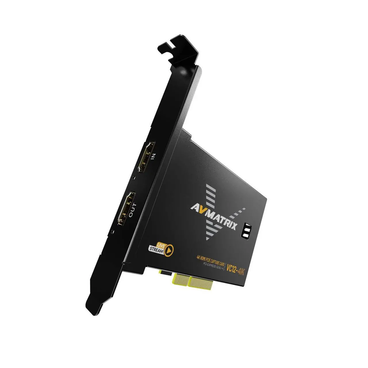 Alt view image 4 of 5 - AVMATRIX VC12-4K 4K HDMI PCIE Capture Card 1-Channel HDMI 2.0 Input Loop-Out Input and Capture Support up to 4K60 with bit Rates up to 800Mbps Support YUY2 uncompressed Video