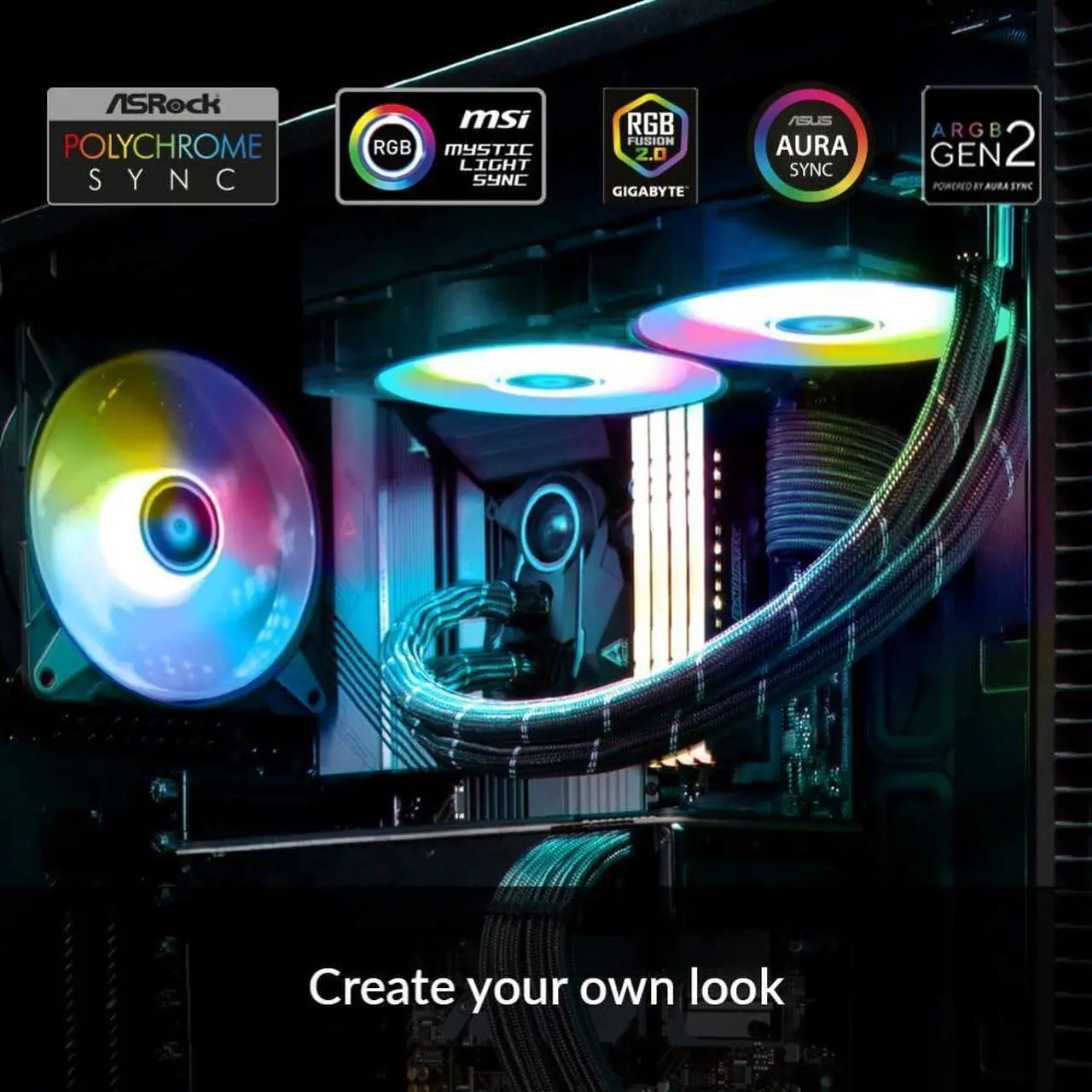 Alt view image 2 of 5 - ARCTIC Liquid Freezer II 280 A-RGB - Multi-Compatible All-in-One CPU AIO Water Cooler with A-RGB, Efficient PWM-Controlled Pump, Fan Speed: 2001900 RPM, LGA1700 Compatible - Black
