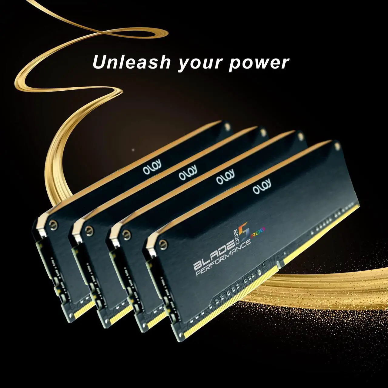 Alt view image 5 of 5 - OLOy DDR5 RAM 32GB (2x16GB) Black Hairline Blade RGB 6000 MHz CL30 1.4V Gaming UDIMM (MD5U1660306BRKDE)