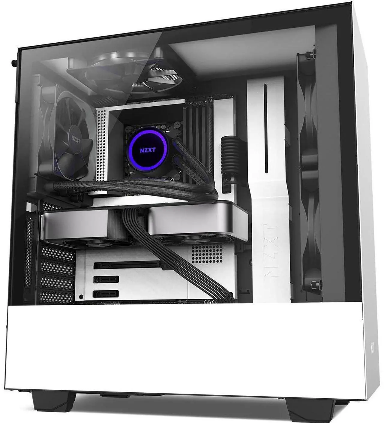 Alt view image 5 of 5 - NZXT Kraken 120 - RL-KR120-B1 - AIO RGB CPU Liquid Cooler - Quiet and Effective - Silent Operation - Ring RGB LEDs - Aer P 120mm Radiator Fans (Included),Black