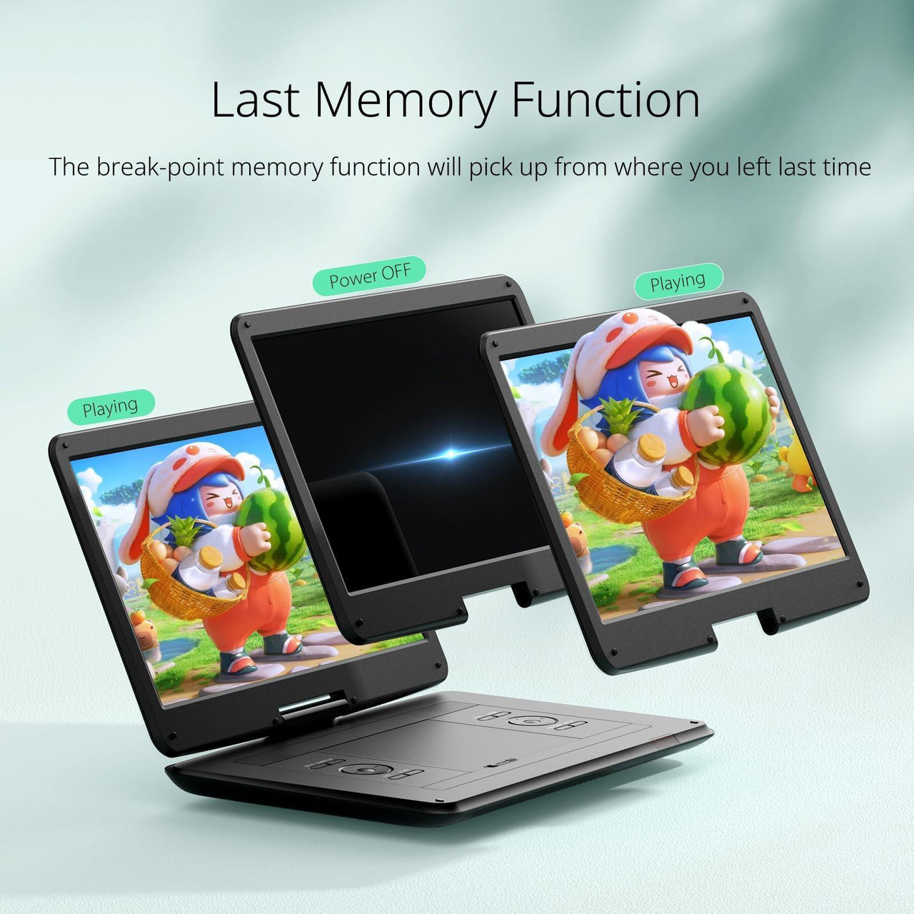 Open Box: Yoton 17.5" Portable DVD Player with 15.6" HD Swivel Screen for for Kids Elderly, 6 Hours Working Time with Built-in Battery, Dual Stereo Speakers, USB/SD/TV Sync/Multiple Disc Formats, Black - Newegg.com - Open Box condition - Image 20