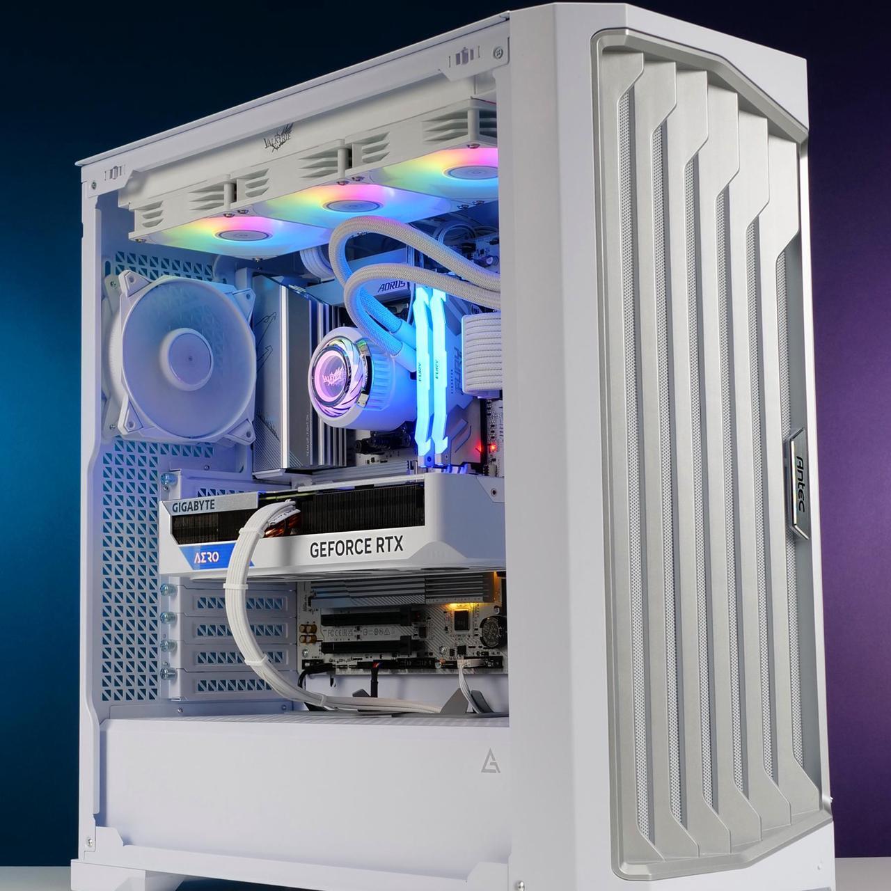 Alt view image 5 of 7 - Valkyrie Jarn 360 White - AIO CPU Liquid Cooler - ARGB LEDs - 3x Fluid Dynamic Bearing 120mm Fans - 5 Year Warranty - 360mm Radiator, Compatible with AM4/AM5, AMD Ryzen 5 5600, 5800x3d, LGA1700/1200