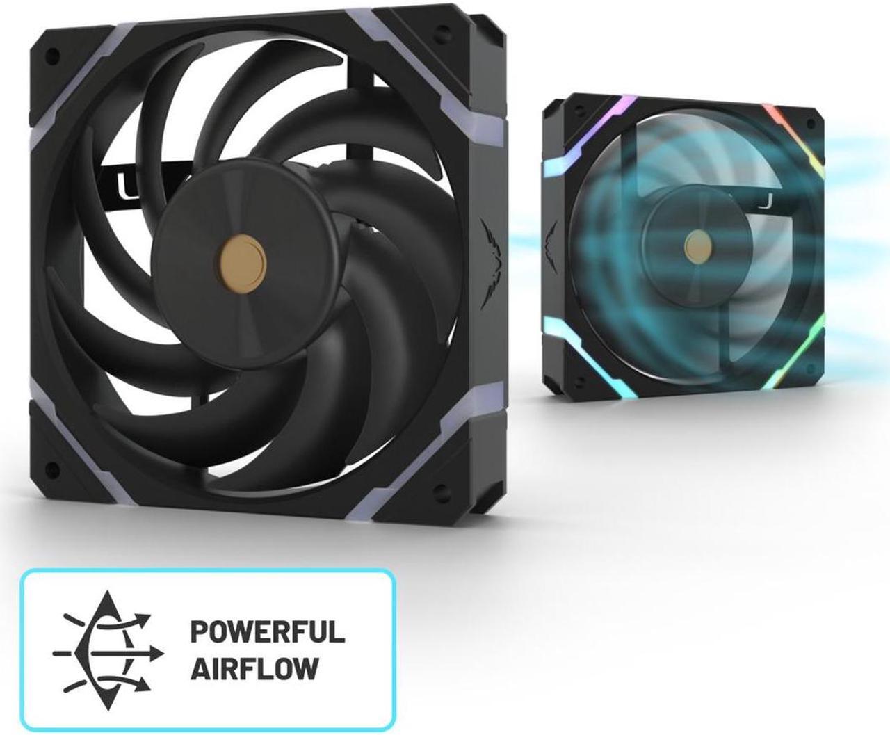Alt view image 4 of 7 - Valkyrie Syn 240 Black - AIO CPU Liquid Cooler - LCD Screen Inside PC - 3x Fluid Dynamic Bearing X12 Fans, 240mm Water Cooler, Compatible w/ AMD AM4/AM5, Ryzen 7 7800x3d, Intel 14900k, LGA1700/1200