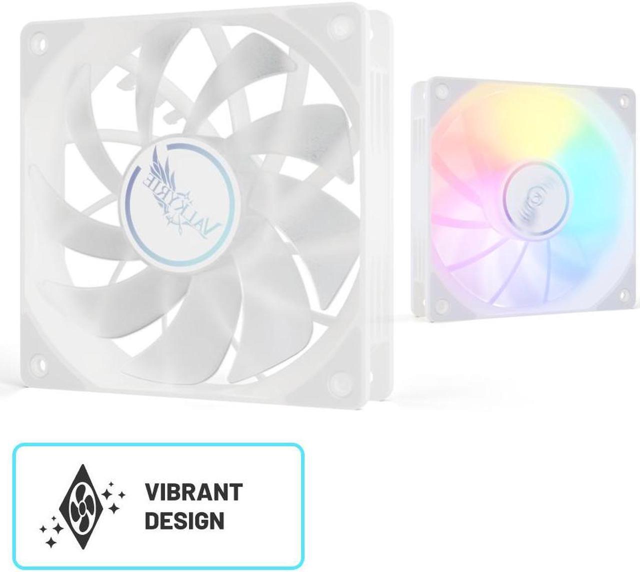 Alt view image 4 of 7 - Valkyrie Jarn 360 White - AIO CPU Liquid Cooler - ARGB LEDs - 3x Fluid Dynamic Bearing 120mm Fans - 5 Year Warranty - 360mm Radiator, Compatible with AM4/AM5, AMD Ryzen 5 5600, 5800x3d, LGA1700/1200