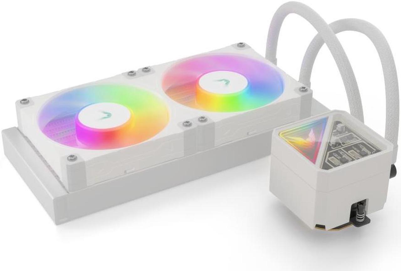 Main image of Valkyrie V240 Lite AIO CPU Liquid Cooler - White, 240mm, RGB LEDs, FDB 120mm Fans 2150RPM, 2800RPM Pump, Fits AMD AM5/AM4, Intel LGA 1851, AMD Ryzen 9900x, 7800x3D, Intel Core Ultra 245K, 265K, 285K