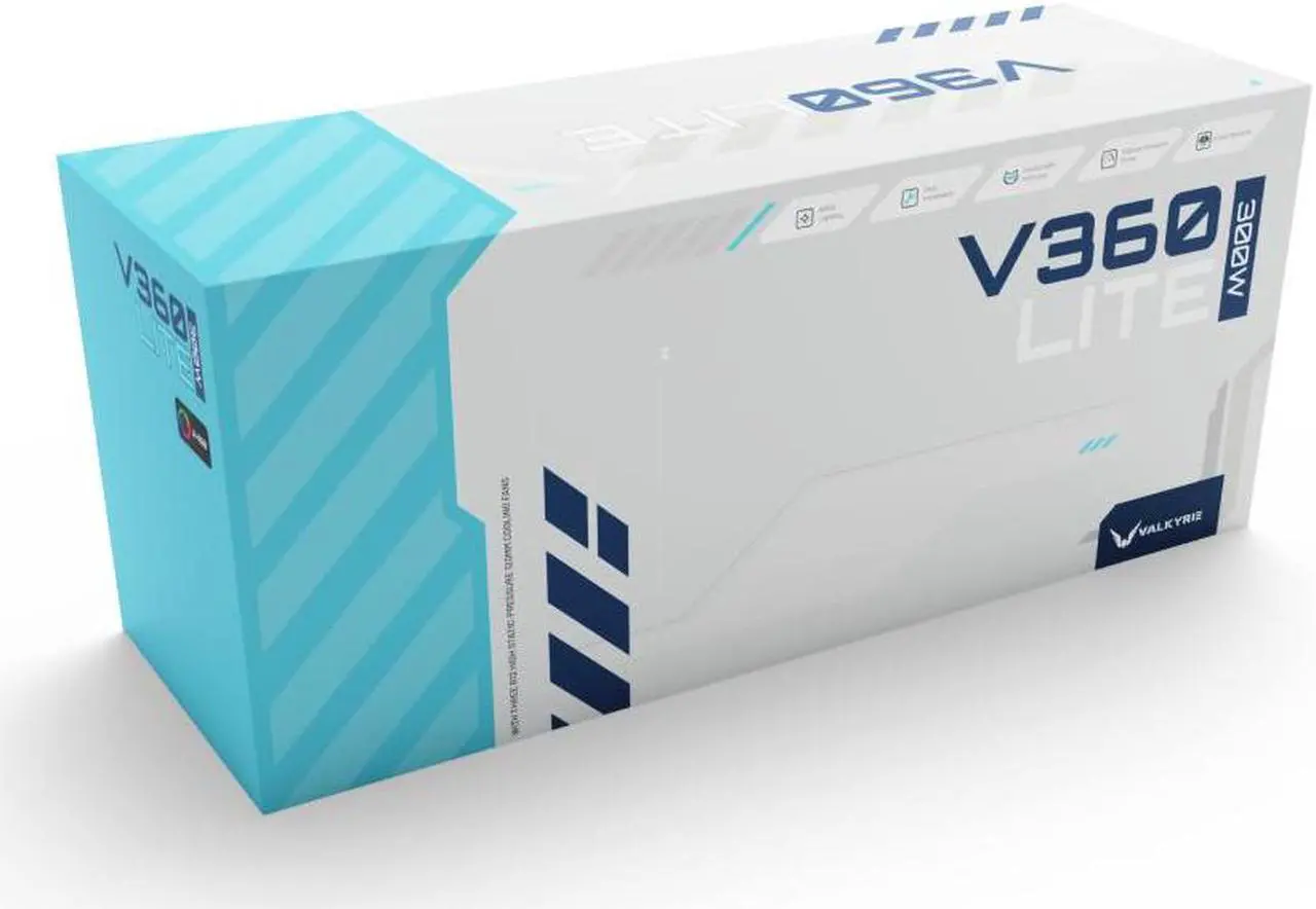 Alt view image 5 of 5 - Valkyrie V360 Lite AIO CPU Liquid Cooler- White, 360mm, RGB LEDs, FDB 120mm Fans 2150RPM, 2800RPM Pump, Fits AMD AM5/AM4, Intel LGA 1851, AMD Ryzen 9900x, 7800x3D, Intel Core Ultra 245K, 265K, 285K