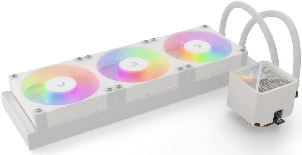 Main image of Valkyrie V360 Lite AIO CPU Liquid Cooler- White, 360mm, RGB LEDs, FDB 120mm Fans 2150RPM, 2800RPM Pump, Fits AMD AM5/AM4, Intel LGA 1851, AMD Ryzen 9900x, 7800x3D, Intel Core Ultra 245K, 265K, 285K