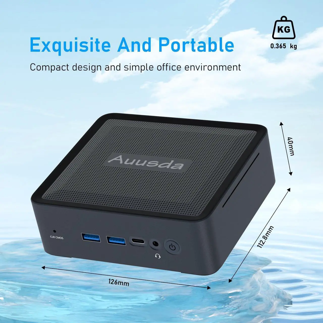 Alt view image 5 of 7 - Auusda Mini PC AMD Ryzen 5 5600H Processors (6 Cores 12 Threads 4.20GHz) 32GB DDR4 RAM 512GB NVME SSD Mini Computer, WiFi 6E, Bluetooth 5.2