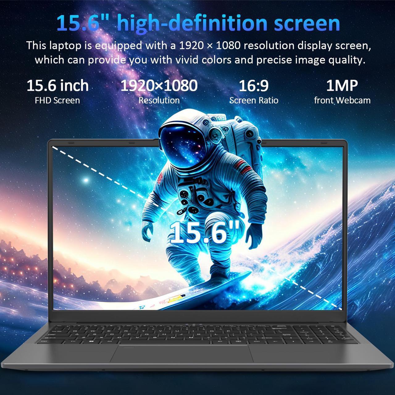 Alt view image 2 of 7 - Auusda 15.6" Gaming Laptop w/AMD Ryzen 7 5825U up to 4.5GHz, 16GB DDR4 RAM Dual Channel SODIMM×2, 512GB NVMe SSD, Windows 11 Pro Computer, Backlit Keyboard, Fingerprint Unlock, Webcam Switch, Gray