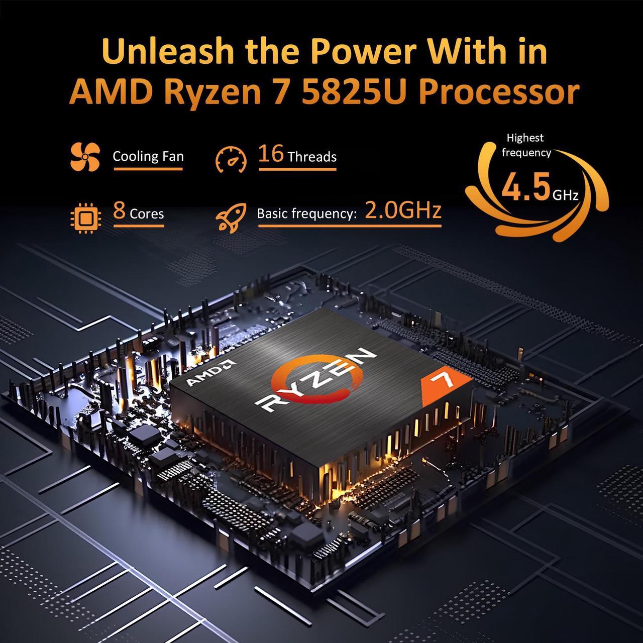 Alt view image 3 of 7 - Auusda 15.6" Gaming Laptop AMD Ryzen 7 5825U 2.0-4.5GHz, 32GB DDR4 RAM, 1TB NVME SSD, Windows 11 Pro Laptop Computer, Dual Channel SODIMM*2, Slot*2, Backlit, Fingerprint, Webcam Switch, Gray