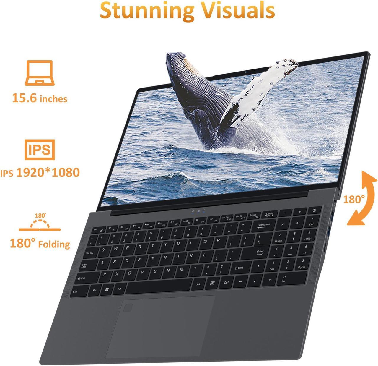 Alt view image 8 of 7 - Auusda 15.6" Gaming Laptop AMD Ryzen 7 5825U 2.0-4.5GHz, 32GB DDR4 RAM, 1TB NVME SSD, Windows 11 Pro Laptop Computer, Dual Channel SODIMM*2, Slot*2, Backlit, Fingerprint, Webcam Switch, Gray