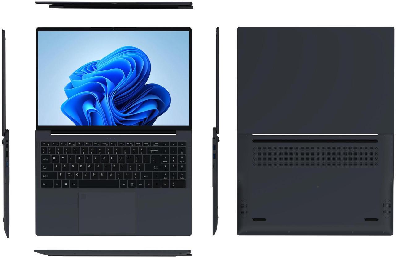 Alt view image 7 of 7 - Auusda 16" Business Laptop, Windows 11 Pro Laptop Computer, AMD Ryzen 3250U, 16GB RAM 1TB SSD, Backlight Keyboard, Fingerprint Reader, Webcam Switchprotect, USB-C, Gray