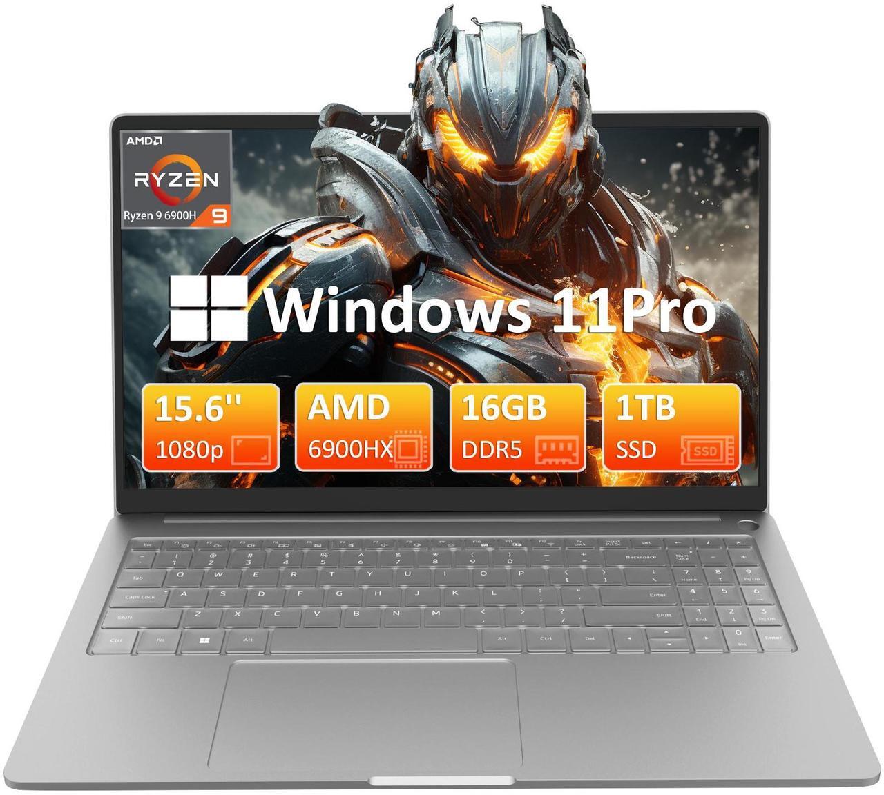 Main image of Auusda 15.6" Gaming Laptop w/AMD Ryzen 9 6900HX 3.3-4.9GHz, 16GB DDR5 RAM(Dual Channel SODIMM×2), 1TB M.2 NVMe SSD(Slot*2), Windows 11 Pro Laptop Computer, Metal Case