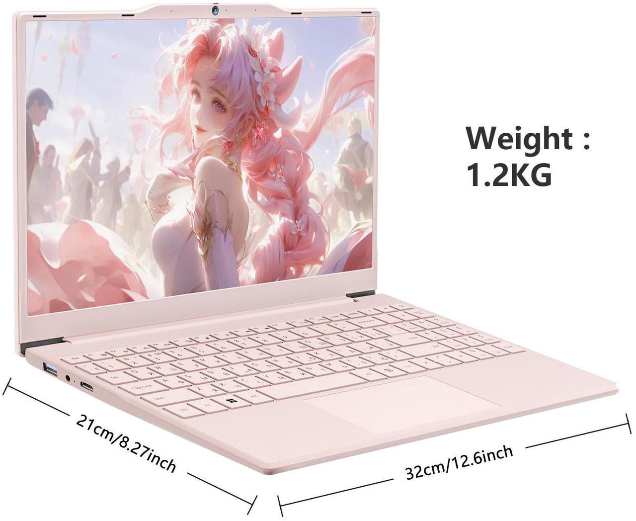 Alt view image 6 of 7 - Auusda 14.1" Windows 11 Pro Laptop, 16GB RAM 512GB SSD, Intel Celeron N5095 CPU Home Computer, Webcam Switch, Pink