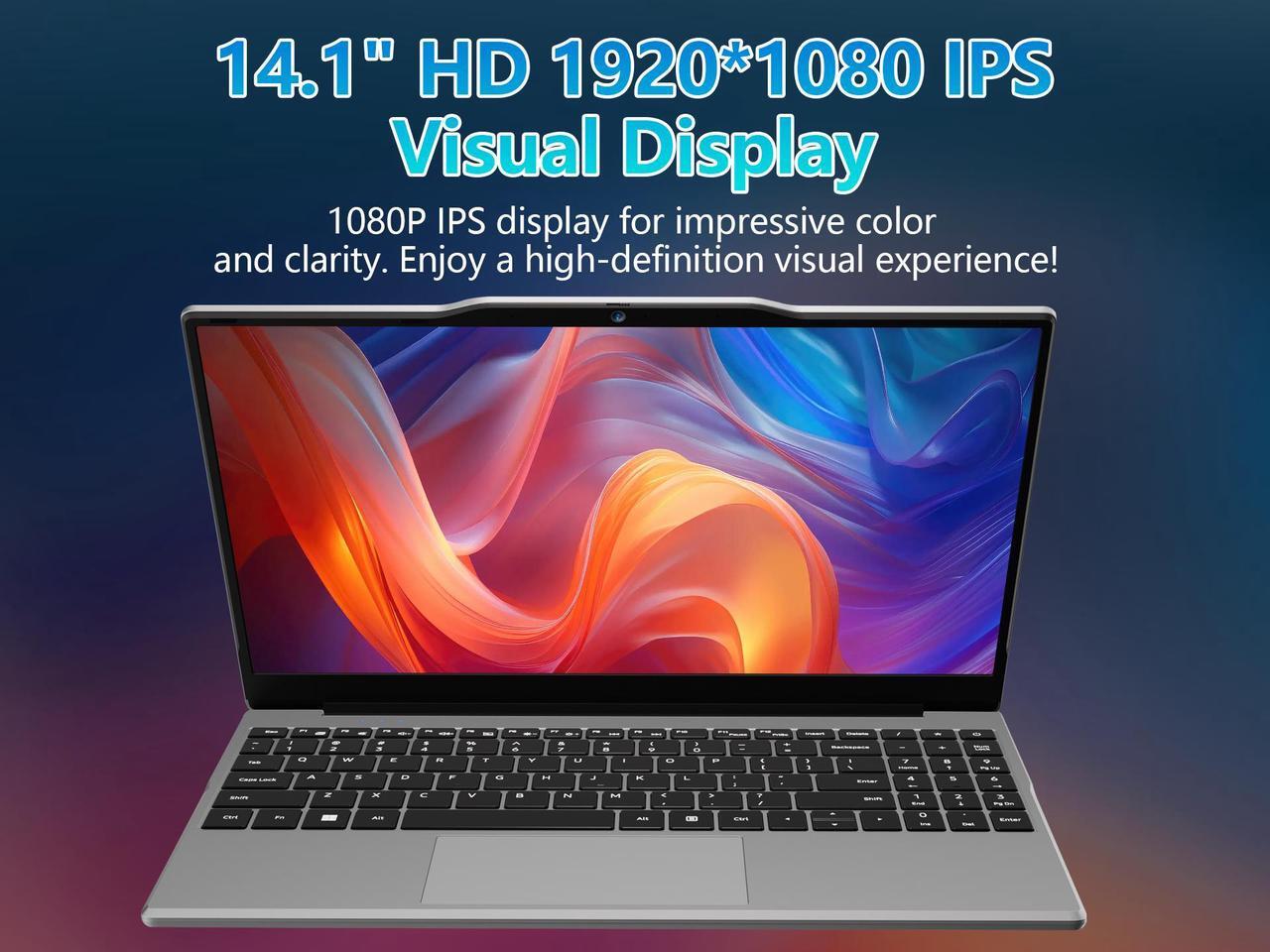 Alt view image 5 of 7 - Auusda 14.1" Windows 11 Pro Home Laptop, 8GB RAM 512GB SSD, Intel Celeron N5095 Computer, 1080p Screen, Silver