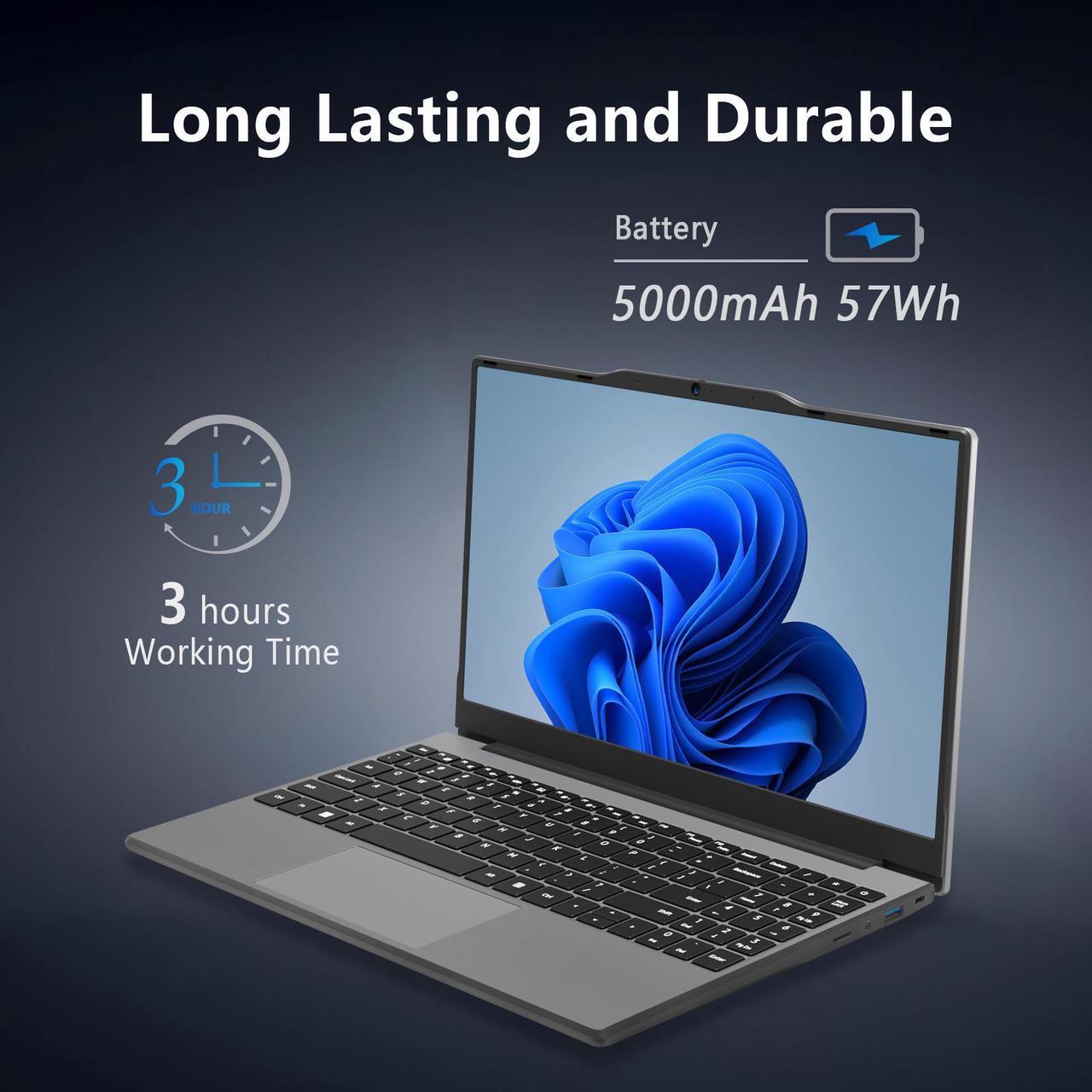 Alt view image 2 of 7 - Auusda 14.1" Windows 11 Pro Home Laptop, 8GB RAM 512GB SSD, Intel Celeron N5095 Computer, 1080p Screen, Silver