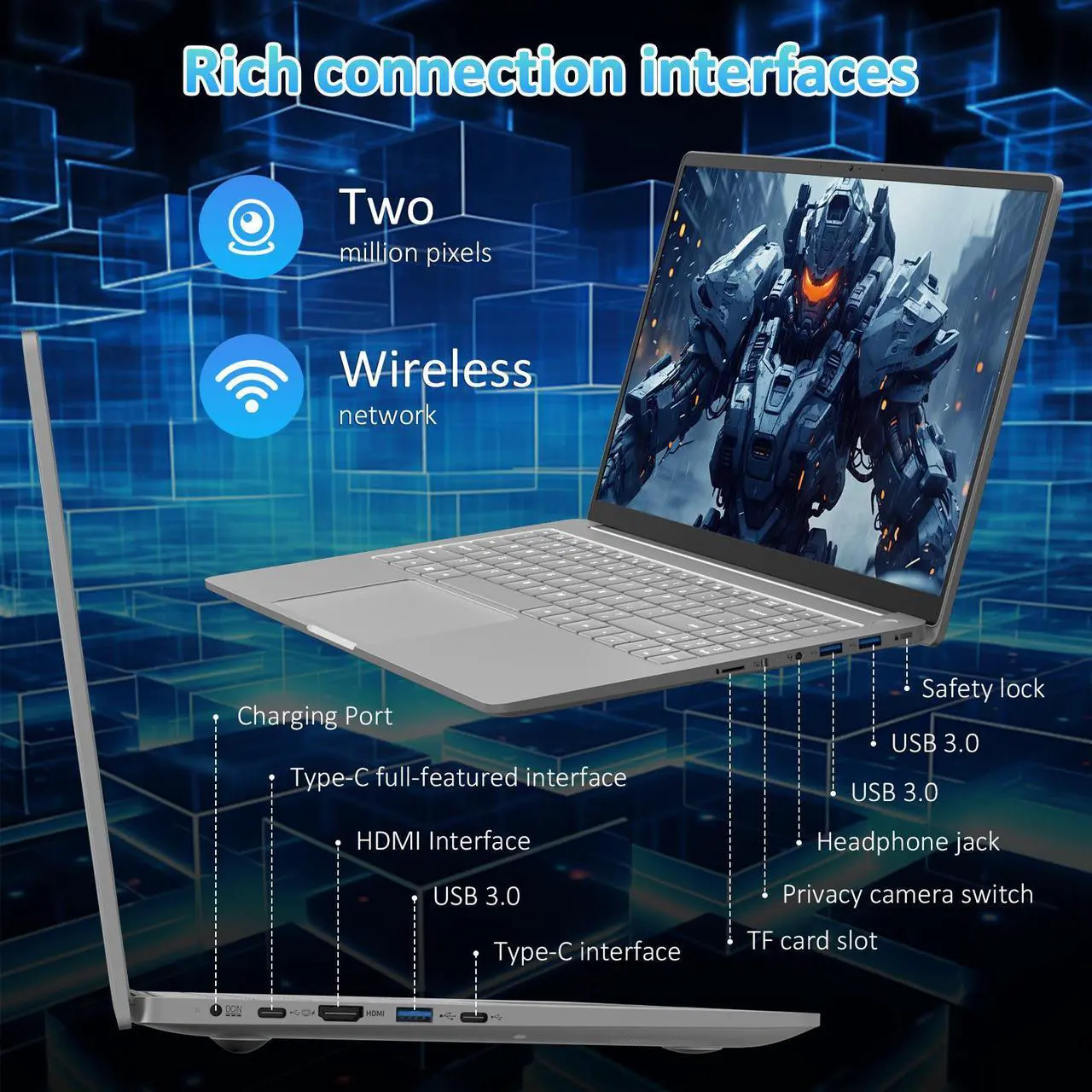 Alt view image 5 of 7 - Auusda 15.6" Gaming Laptop AMD Ryzen 9 6900HX 3.3-4.9GHz, 16GB DDR5 RAM 512GB NVMe SSD, Windows 11 Pro Computer