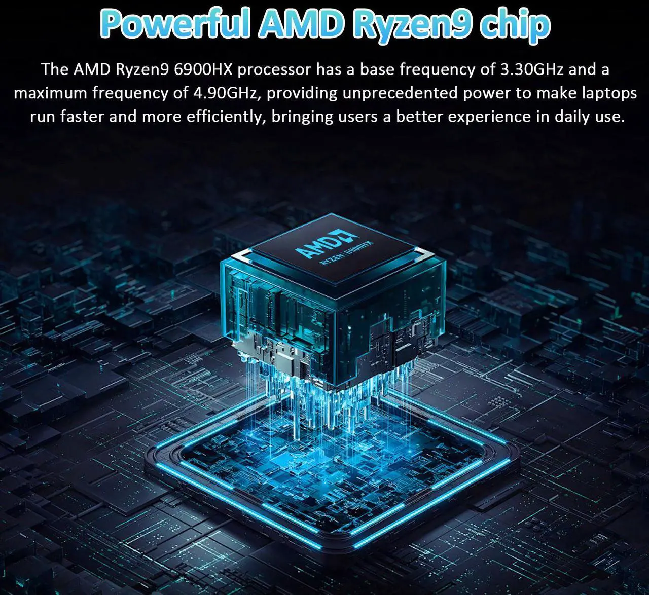 Alt view image 6 of 7 - Auusda 15.6" Gaming Laptop AMD Ryzen 9 6900HX 3.3-4.9GHz, 16GB DDR5 RAM 512GB NVMe SSD, Windows 11 Pro Computer