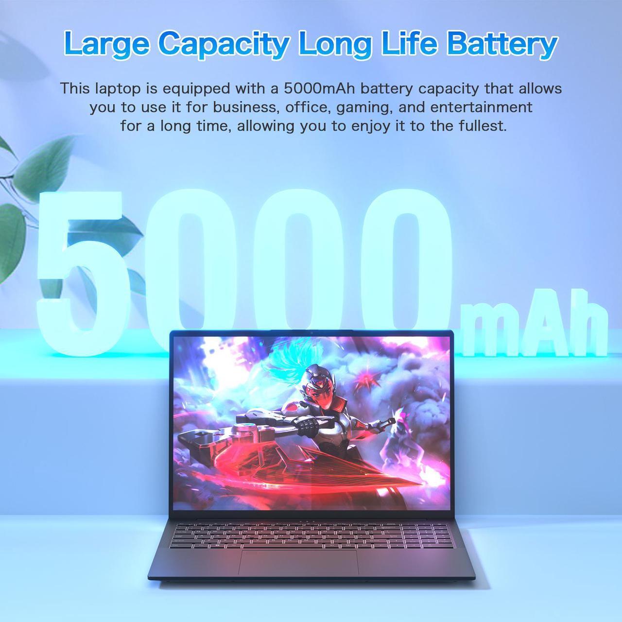 Alt view image 3 of 7 - Auusda 16" Business Laptop, Windows 11 Pro Laptop Computer, AMD Ryzen 7430U, 32GB RAM 1TB SSD, Backlight, Fingerprint, Gray