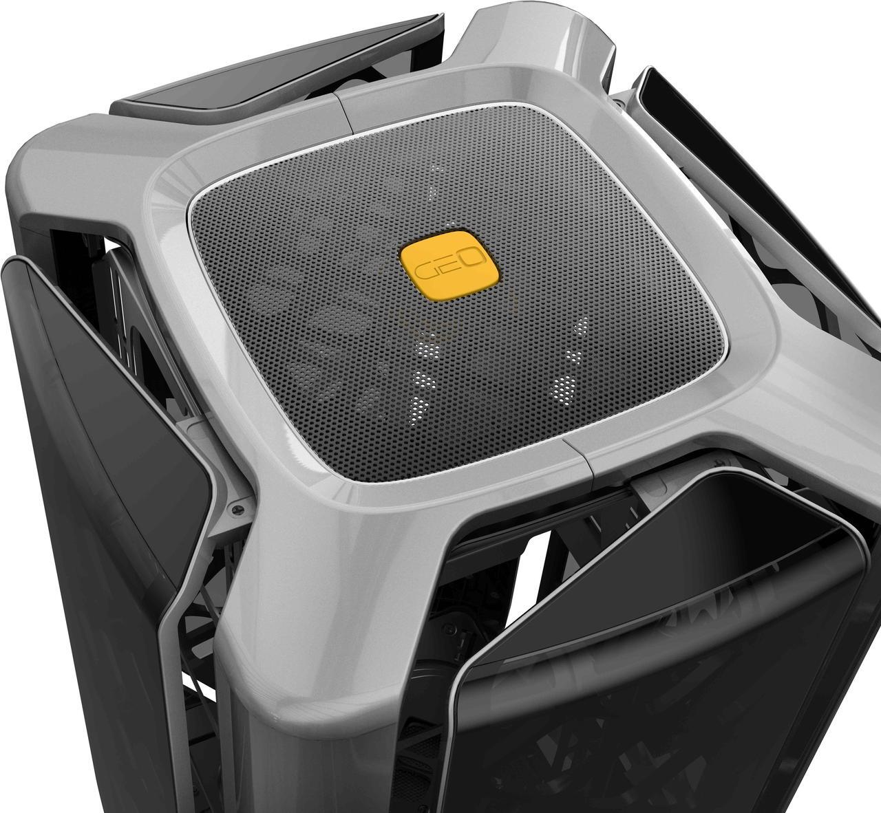 Alt view image 7 of 7 - Geometric Future M2 The ARK Glass Gray, High Airflow Open Frame, mATX/Mini ITX Gaming Case, Crystal Coating, Support 350mm GPU, ATX PSU, Type C Hub, 360 Radiator, GEO-M2-GG (PC Case ONLY)