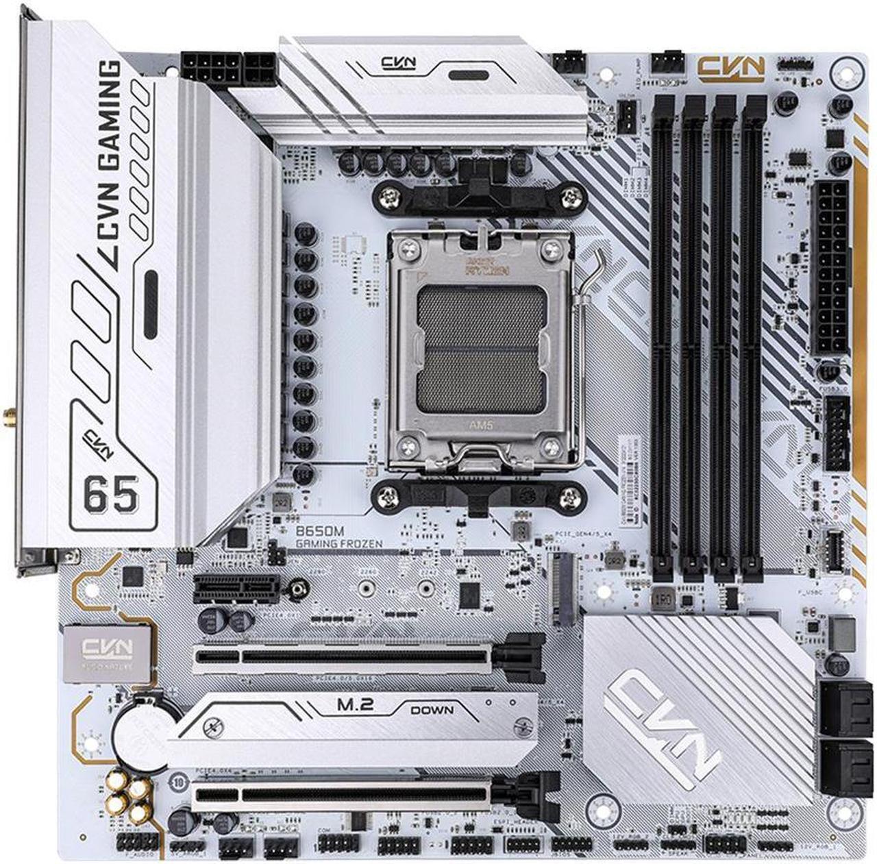 Alt view image 2 of 6 - Colorful CVN B650M GAMING FROZEN V14 White Motherboard DDR5 RAM 2*PCIe 5.0 x4 M.2 SSD/3.2 Gen 2 10Gbps Type-A AX200 WIFI 6 Wireless Bluetooth 5.2
