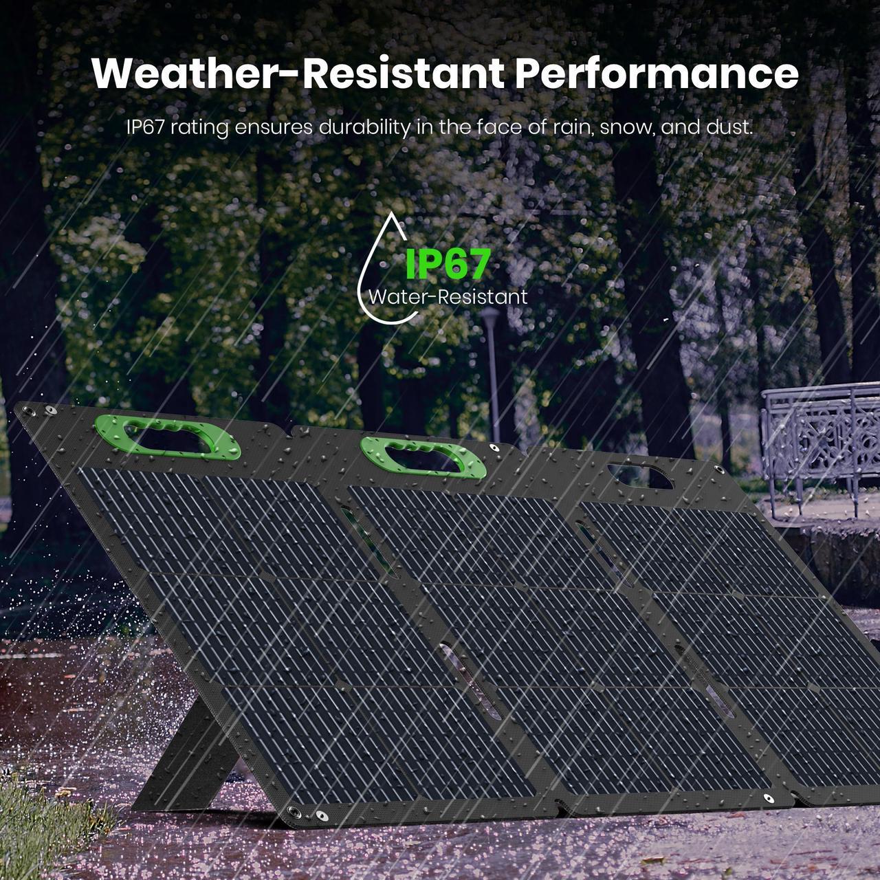 Alt view image 4 of 8 - Yoshino SP100 Foldable 100W Monocrystalline Portable Solar Panel for Electric Solar Generators, Water-Resistant IP67, Off-Grid, Camping, RV