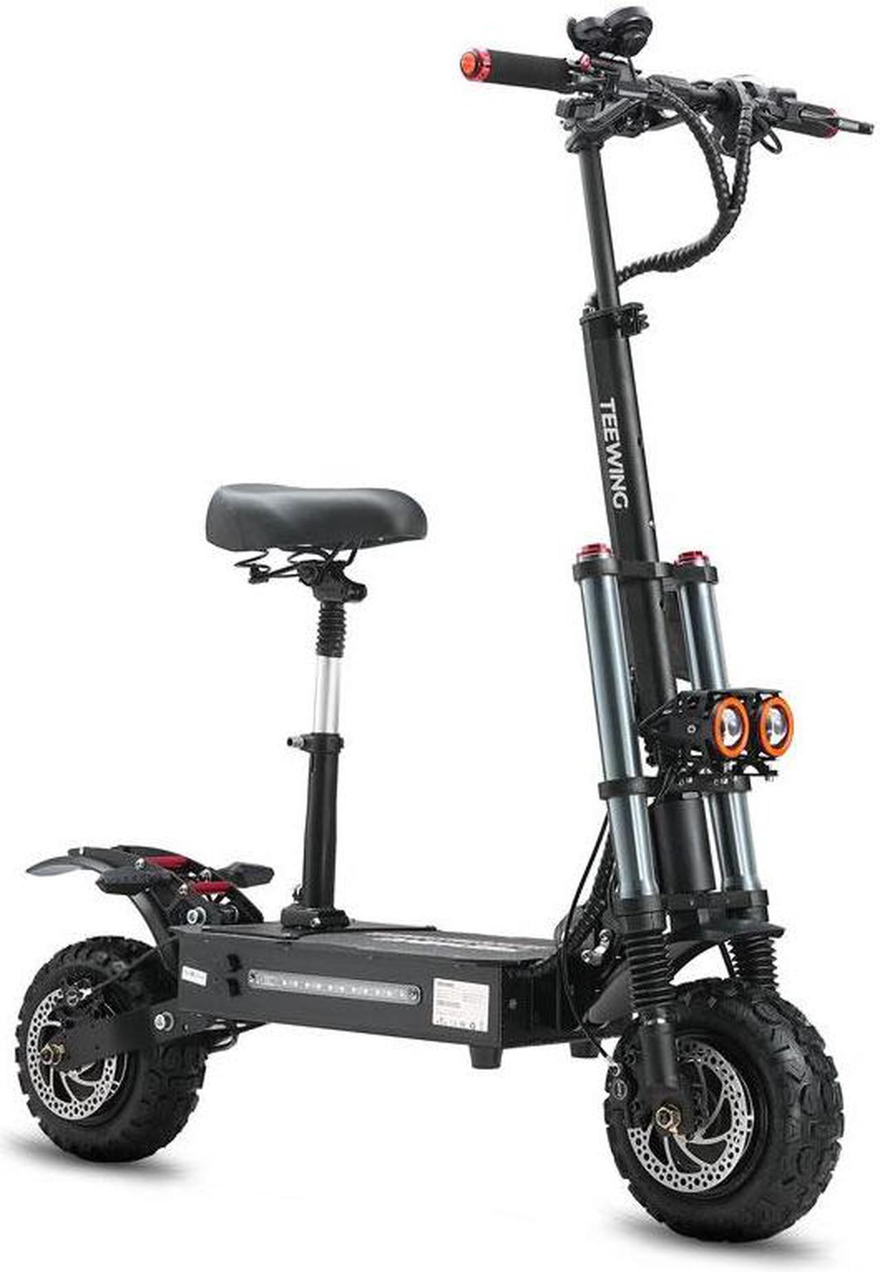 Alt view image 3 of 7 - TEEWING X5 Electric Kick Scooter with Seat, 6000W Brushless Dual-Motor up to 75 Miles Range, Folding Electric Scooter for Adult Max Speed 55Mph with 60V 38Ah Battery 11 Inch Off-Road Tires