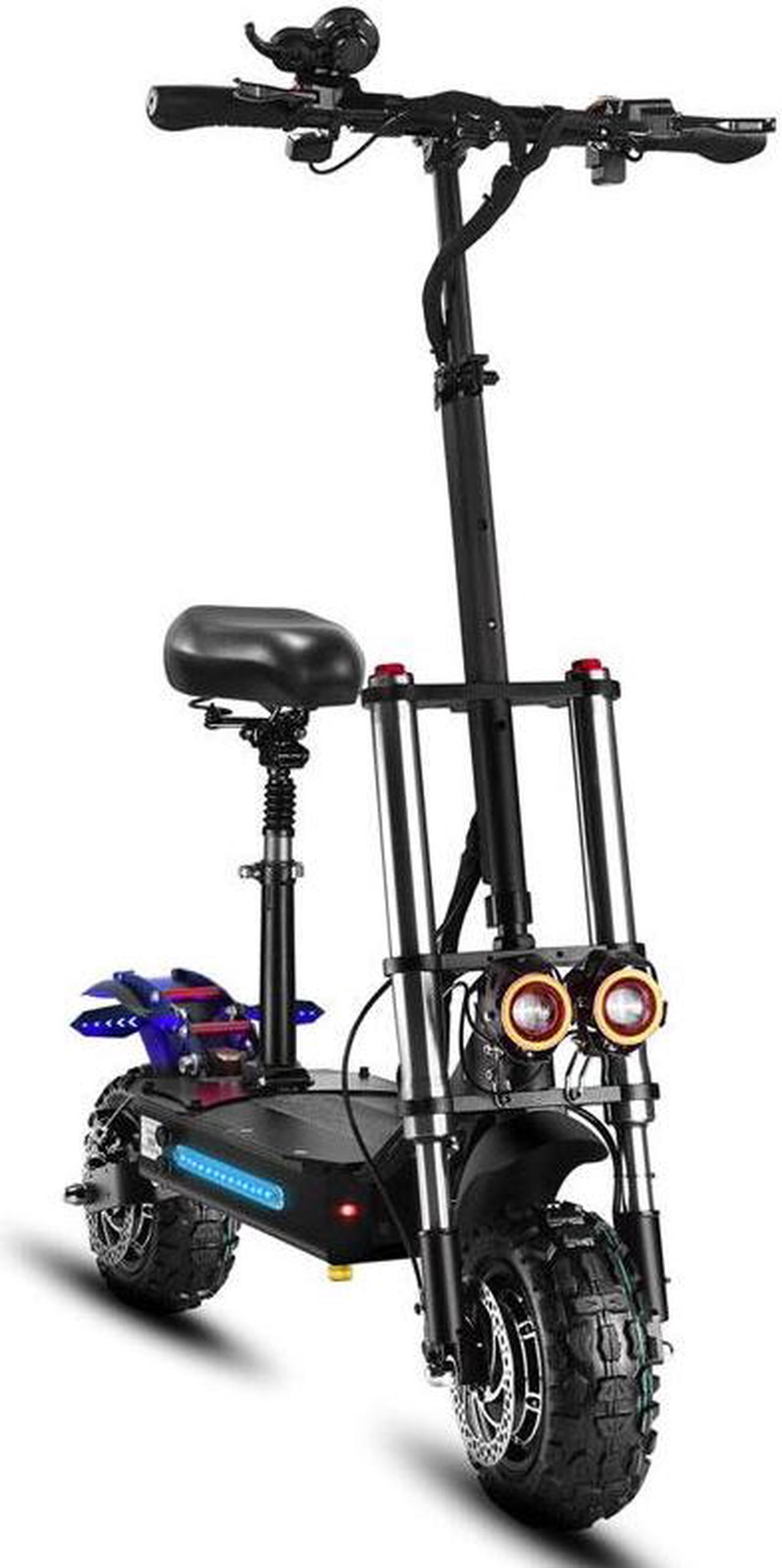 Alt view image 4 of 7 - TEEWING X5 Electric Kick Scooter with Seat, 6000W Brushless Dual-Motor up to 75 Miles Range, Folding Electric Scooter for Adult Max Speed 55Mph with 60V 38Ah Battery 11 Inch Off-Road Tires