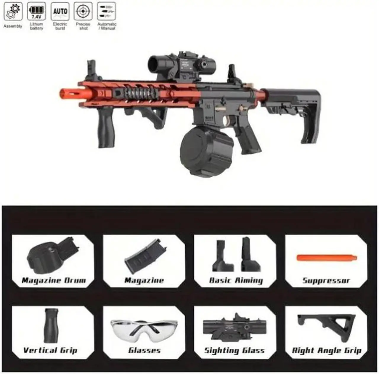 Main image of zhenduo M4 Electric Gel Ball [7.4v High Speed Upgrade] Toy Rifle-WH28B-1