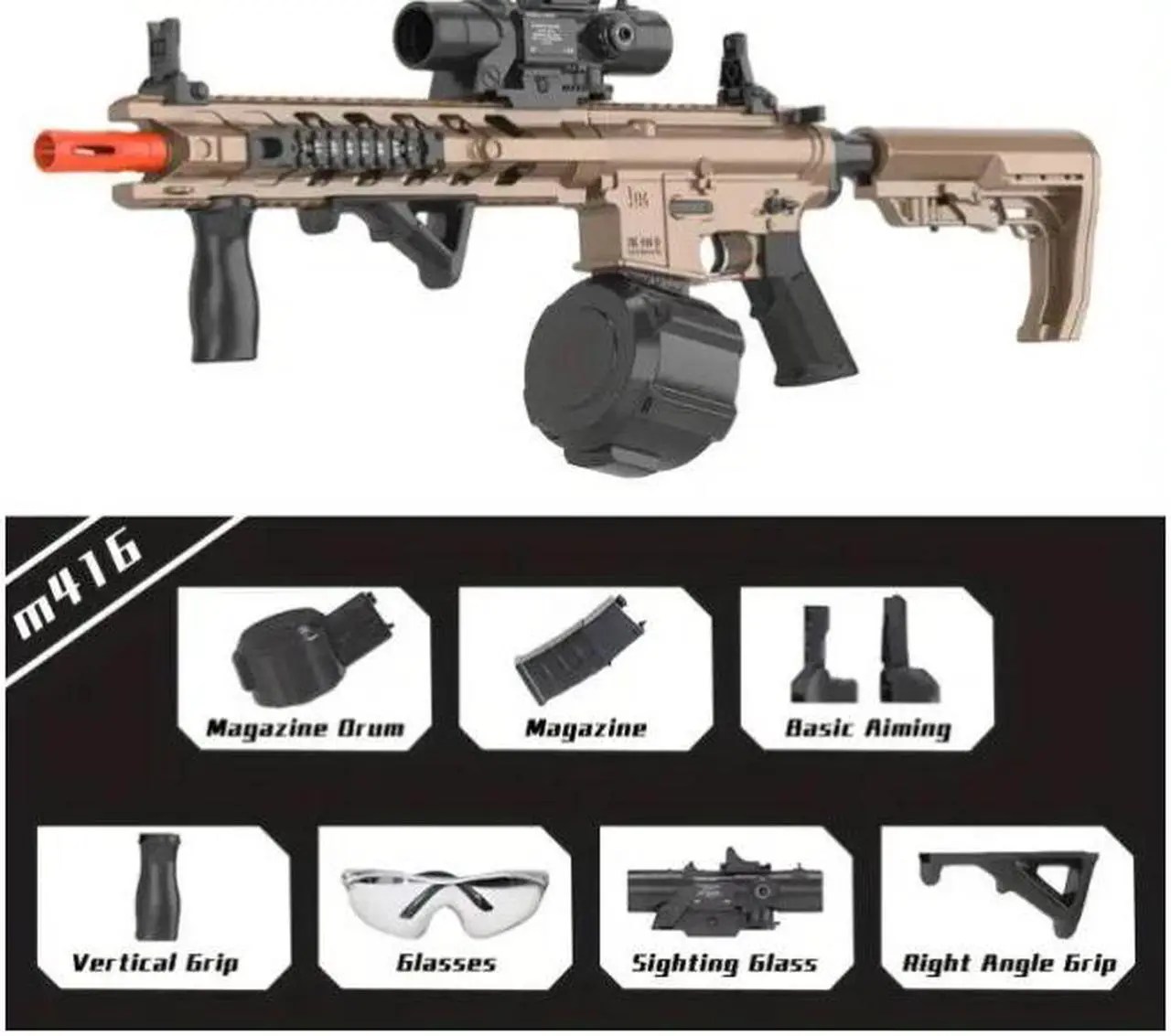 Alt view image 3 of 3 - zhenduo M4 Electric Gel Ball [7.4v High Speed Upgrade] Toy Rifle-WH28B-4( US Stock)