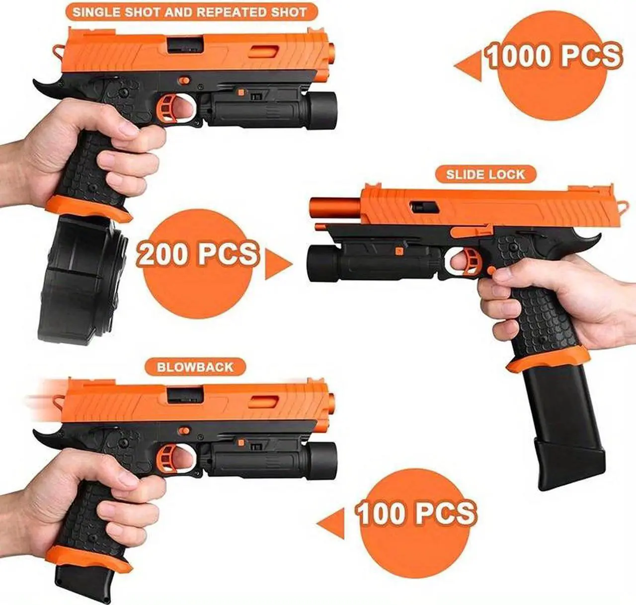 Alt view image 2 of 6 - zhenduo Electric Splatter Ball Blaster,Full Auto X5 Splat Blaster with 40000 Water Beads Nylon Gel Ball Blaster with Drum,JM-X2 Upgrade Version for Outdoor Games