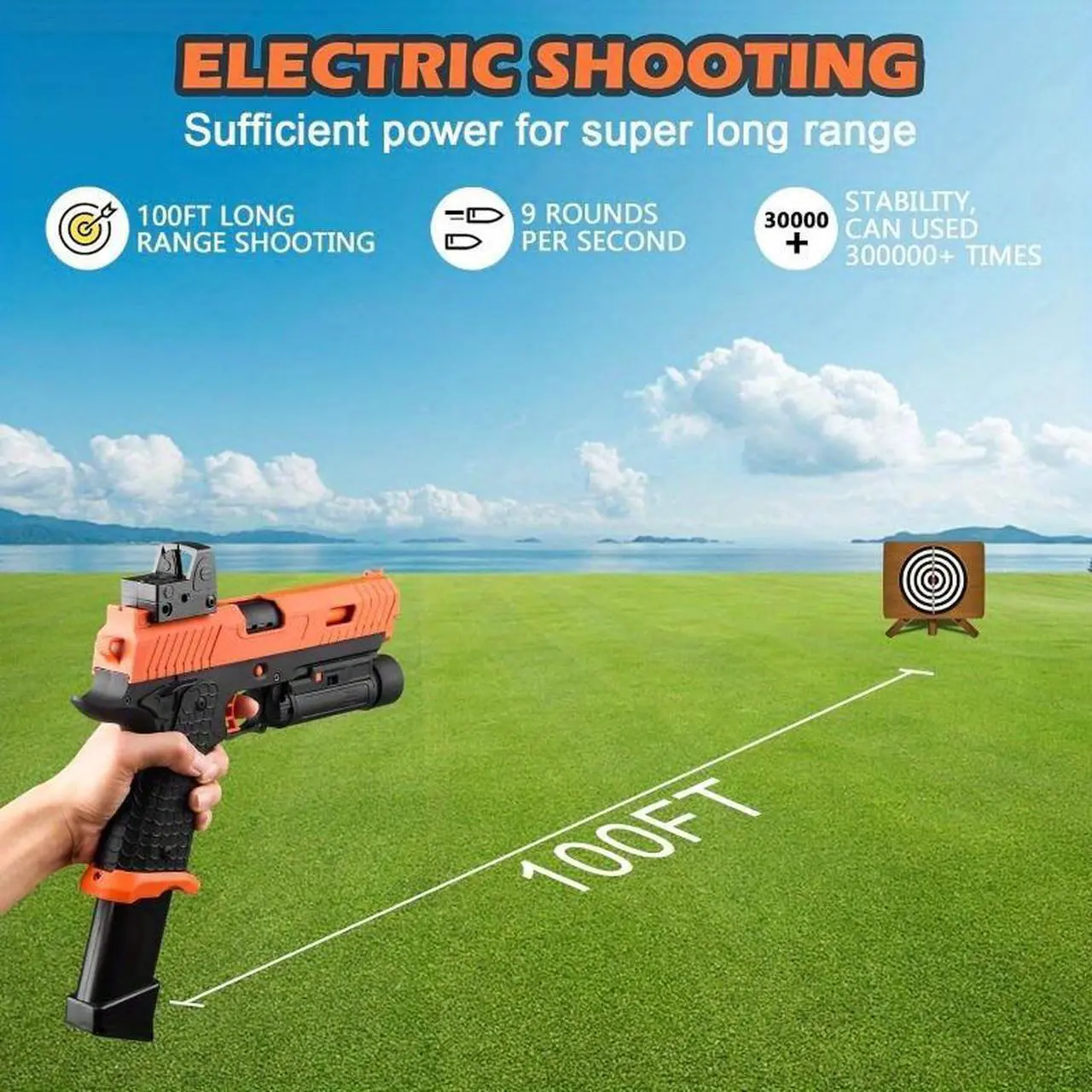Alt view image 5 of 6 - zhenduo Electric Splatter Ball Blaster,Full Auto X5 Splat Blaster with 40000 Water Beads Nylon Gel Ball Blaster with Drum,JM-X2 Upgrade Version for Outdoor Games