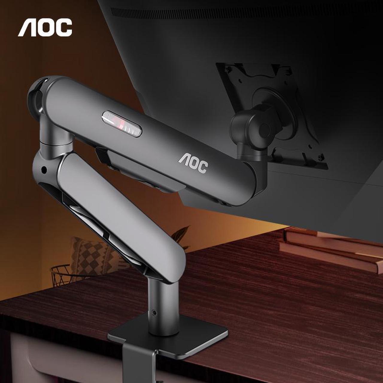 Alt view image 3 of 7 - AOC Single Monitor Desk Mount 17"-34" Inch Weight up to 19.8 lbs Screen Bracket Adjustable 360° Rotation AM400B Black