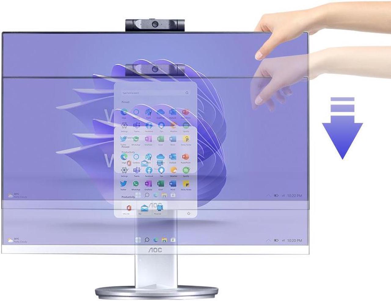 Alt view image 6 of 7 - AOC All-in-One Business Desktop 23.8" FHD Display  AMD R5 5600G Processor up to 4.4GHz 16GB RAM 512 GB SSD Windows 11  Wi-Fi Keyboard&Mouse Dual Speakers Adjustable Angle Height PC Office Work/gaming