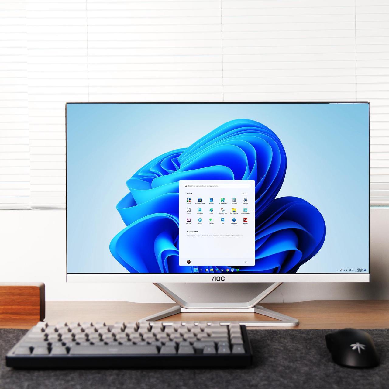 Alt view image 2 of 7 - AOC All-in-One PC Business Desktop 23.8" FHD Screen AMD R3 3250U 512 GB SSD Processor up to 3.5GHz 16GB RAM  Windows 11 Home Wi-Fi 6 USB Dual Speakers Keyboard&Mouse Office Work Business