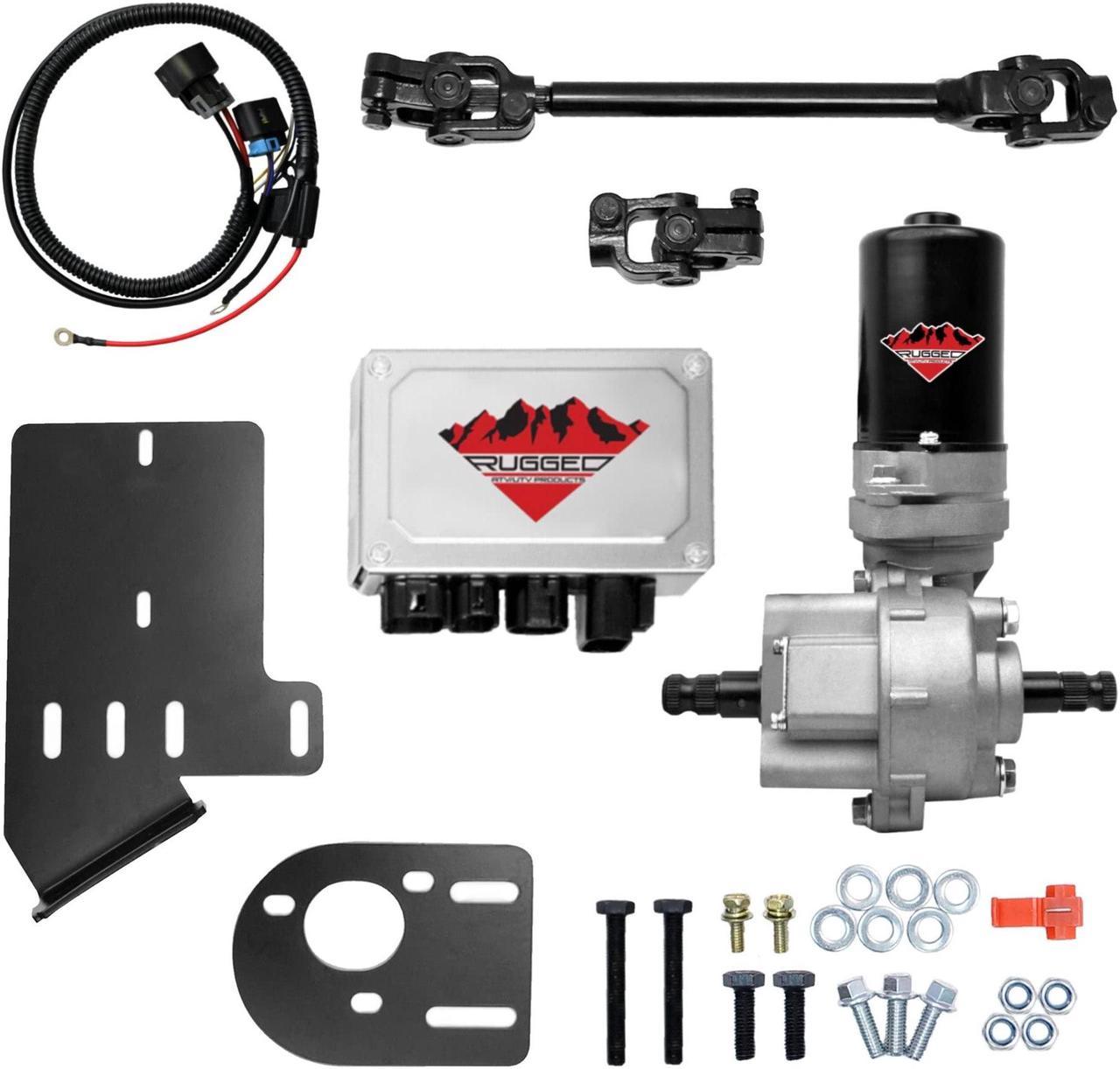 Rugged Front Electric Power Steering Kit for (2004-09) (2011-13) Yamaha Rhino 450/660/700, is A Bolt On System, Gets Rid of Wheel Jerk/Bump Steer When Navigating Rough Terrains, Make Your Ride Better