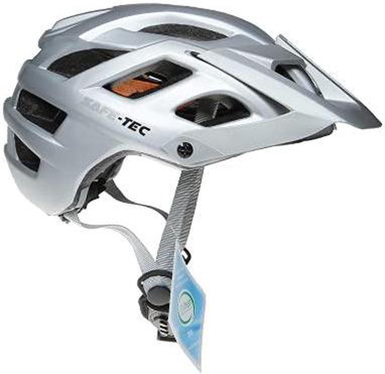 Safe-Tec Thor Helmet Bicycle Smart Helmet with Bone Conduction Speakers and Bluetooth Connected Microphone (Silver, Large)