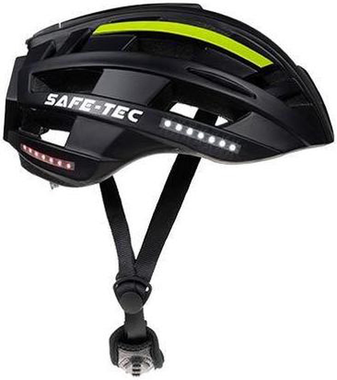 Safe-Tec Asgard Bicycle Smart Helmet with MIPS & Turn Signals and Bone Conduction Speakers (Black Green, Large)