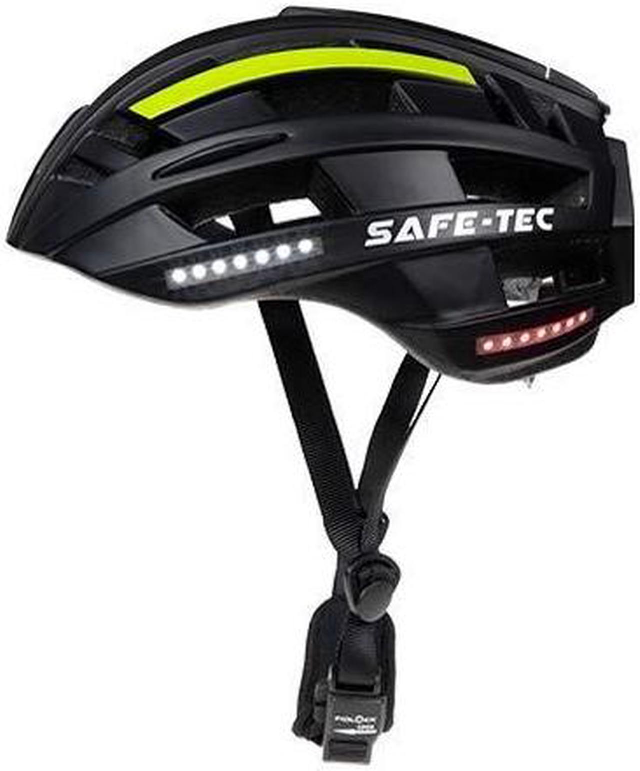 Safe-Tec Asgard Bicycle Smart Helmet with MIPS & Turn Signals and Bone Conduction Speakers (Black Green, Medium)