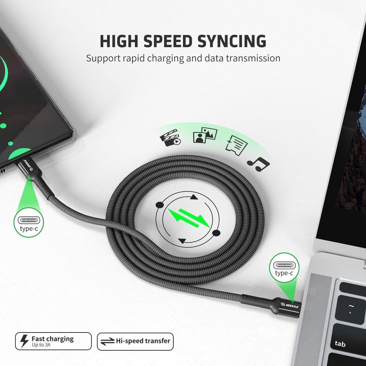 Alt view image 2 of 5 - For AT&T SL112A 6782D / Cricket SL112C 2X 4FT Braided Fast USB Cable Type C TO C