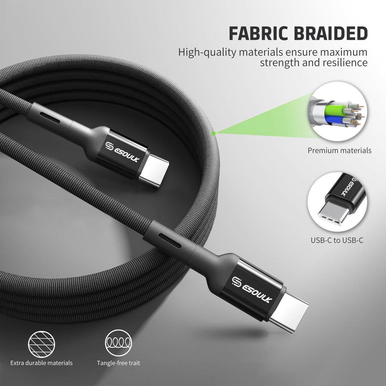 Alt view image 3 of 5 - For AT&T SL112A 6782D / Cricket SL112C 2X 4FT Braided Fast USB Cable Type C TO C