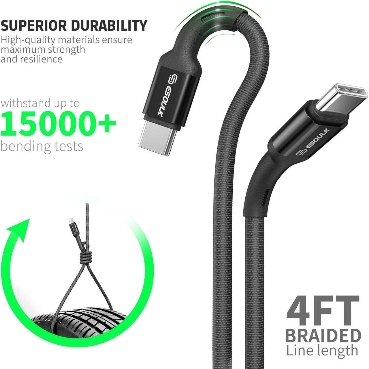 Alt view image 4 of 5 - For AT&T SL112A 6782D / Cricket SL112C 2X 4FT Braided Fast USB Cable Type C TO C