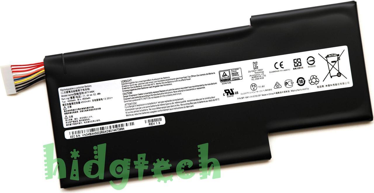 New Genuine BTY-M6K Battery for MSI Stealth Pro GS63VR GS73 GS73VR 7RG GF63 GF65 GF75 Thin 8RC 8RD 9SD 3RD 8RX 9SE 9SEX 9SEXR 9SC 10SDR 10SE MS-16K2 MS-16R1 MS-16R2