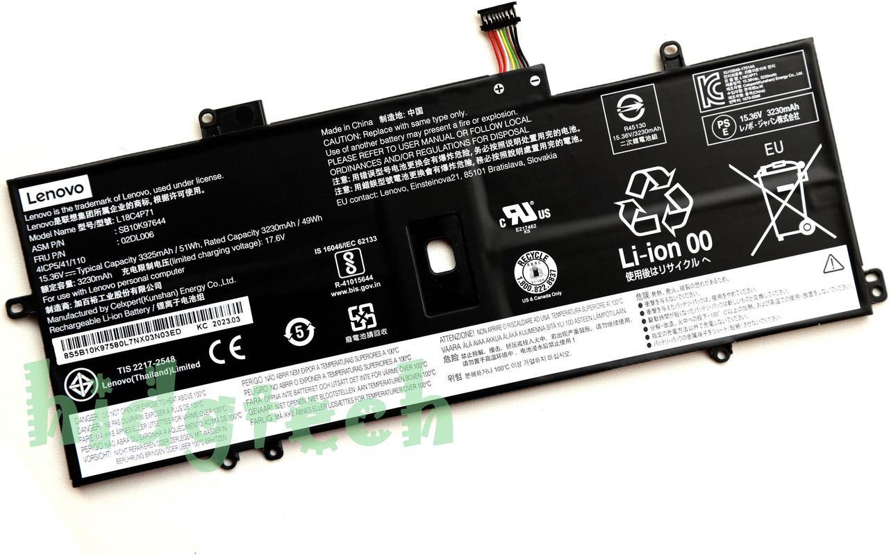 New Genuine  L18C4P71 L18L4P71 L18M4P72 L18L4P72 Battery for Lenovo ThinkPad X1 Carbon 2019 2020 7th GEN