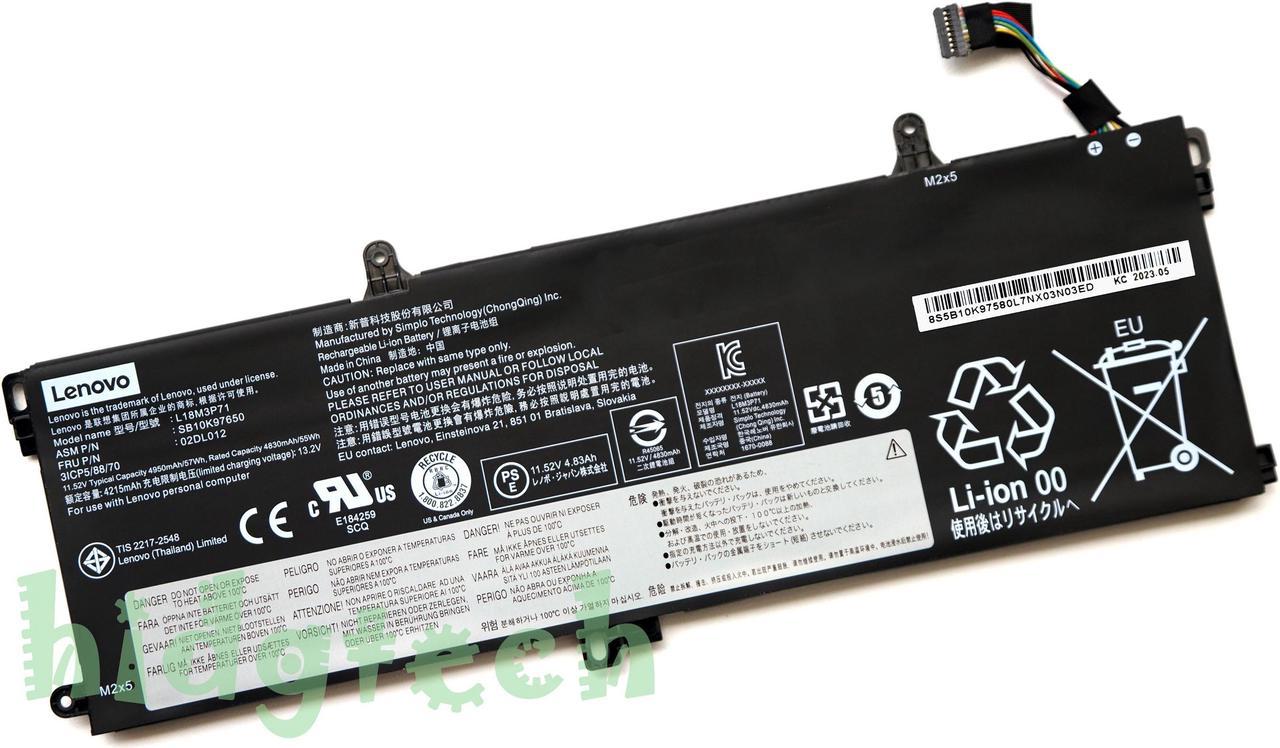 New Genuine L18M3P71 L18L3P71 L18S3P71 Battery for ThinkPad T590 P53S T15 Series  02DL010, 02DL011, 02DL012, SB10K97649