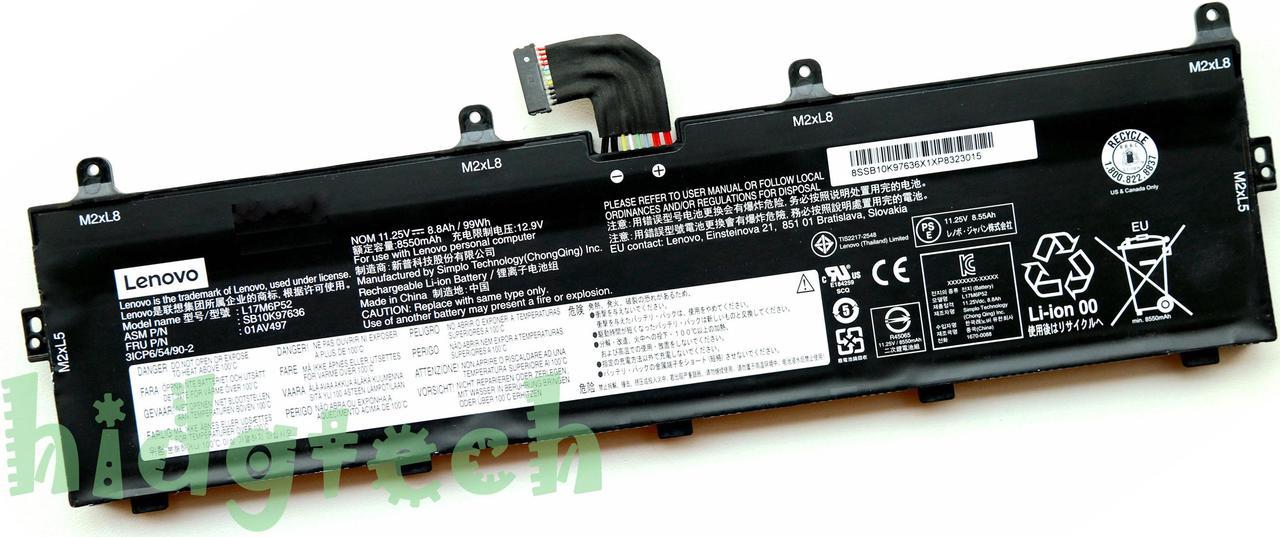 New Genuine L17C6P51 L17M6P52 01AV497 01AV498 Battery for ThinkPad P72 P73 P72-20MB P73-20QR Series 31CP6/54/90-2