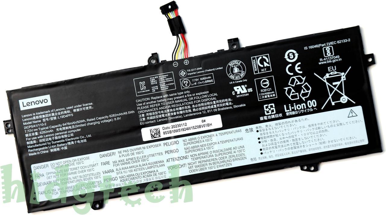 NEW Genuine L19D4PF5 L19M4PF7 Battery for Lenovo Yoga 13S Slim 7i Carbon 13ITL5 2021 Series SB10Z33893 21CP5/41/110-2