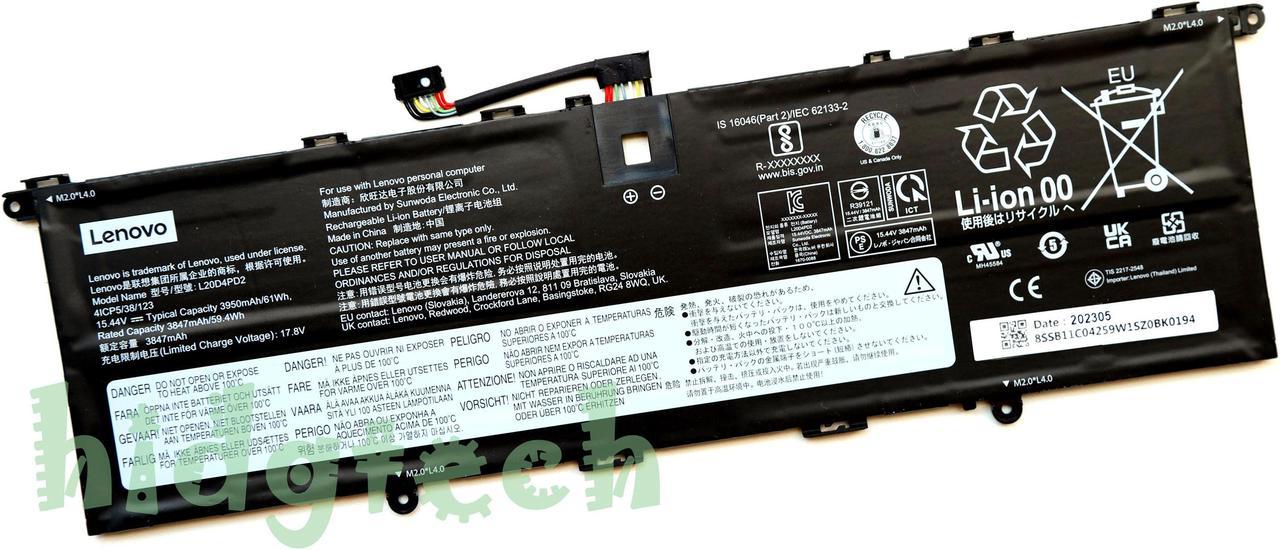 New Genuine L20B4PD2 L20C4PD2 L20D4PD2 Battery for Lenovo ThinkBook 14P G2 ACH Series SB11C04258 SB11C04259 41CP5/38/123