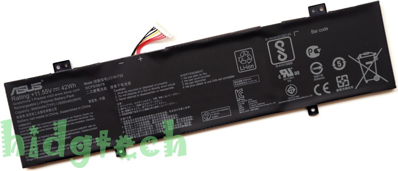 NEW Genuine C31N1733 Battery For ASUS VivoBook Flip 14 TP470EA TP412FA TP412U TP412UA TP412UA-IH31T TP412UA-EC034T Series 0B200-02970000